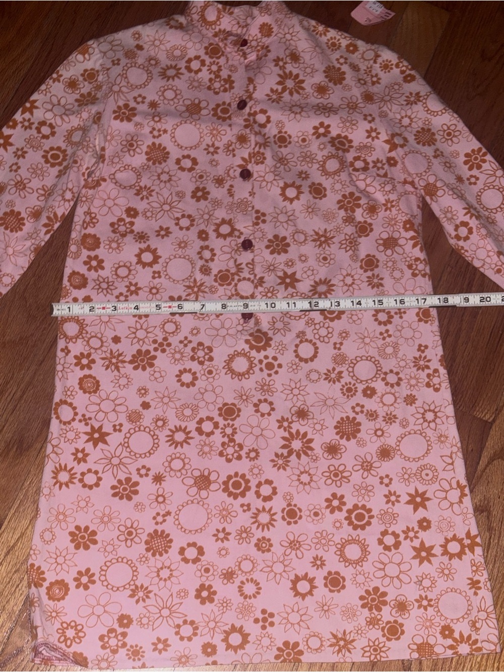RARE Vintage Laura Ashley Wales Pink Floral Mod Mini Dress 60s 70s Made in Wales - Picture 6 of 10